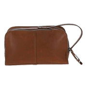 Ashwood Leather Windmere Double Zip Wash Bag - Tan