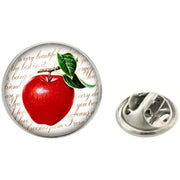 Bassin and Brown Apple Lapel Pin - Red