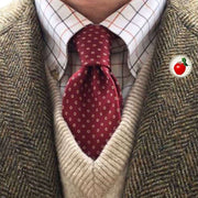 Bassin and Brown Apple Lapel Pin - Red