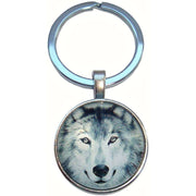 Bassin and Brown Arctic Wolf Key Ring - Grey/White