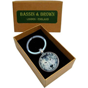 Bassin and Brown Arctic Wolf Key Ring - Grey/White