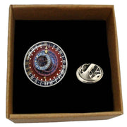 Bassin and Brown Astronomical Clock Lapel Pin - Wine/Blue