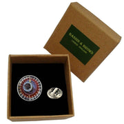 Bassin and Brown Astronomical Clock Lapel Pin - Wine/Blue