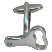 Bassin and Brown Bottle Opener and Cap Cufflinks - Silver