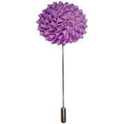 Bassin and Brown Chrysanthemum Flower Lapel Pin - Lilac