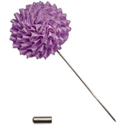 Bassin and Brown Chrysanthemum Flower Lapel Pin - Lilac
