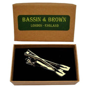 Bassin and Brown Crossed Oars Tie Bar - Gold