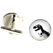 Bassin and Brown Dinosaur Cufflinks - White/black
