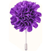 Bassin and Brown Flower Lapel Pin - Purple