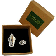 Bassin and Brown Fountain Pen Lapel Pin - Silver