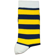 Bassin and Brown Hooped Stripe Socks - Yellow/Navy/White