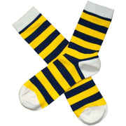 Bassin and Brown Hooped Stripe Socks - Yellow/Navy/White