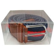 Bassin and Brown Horizontal Stripe Woven Belt - Red/Navy