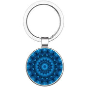 Bassin and Brown Kaleidoscope Flower Key Ring - Blue