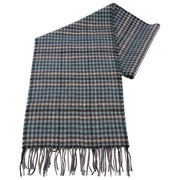 Bassin and Brown Keegan Checked Wool Scarf  - Blue/Grey/White