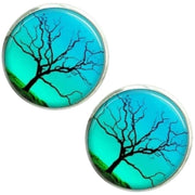 Bassin and Brown Leafless Tree Cufflinks - Blue/Green