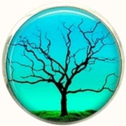 Bassin and Brown Leafless Tree Cufflinks - Blue/Green