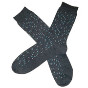 Bassin and Brown Mini Line Socks - Grey/Turquoise/White