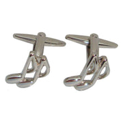 Bassin and Brown Musical Note Cufflinks - Silver