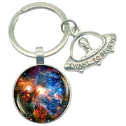 Bassin and Brown Nebula Key Ring - Blue/Brown/Green/White