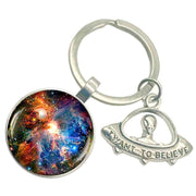 Bassin and Brown Nebula Key Ring - Blue/Brown/Green/White