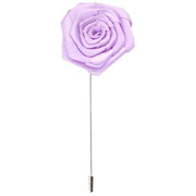 Bassin and Brown Rose Flower Lapel Pin - Bright Lilac
