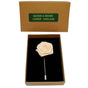 Bassin and Brown Rose Jacket Lapel Pin - Beige