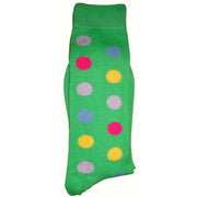 Bassin and Brown Spotted Midcalf Socks - Green/Multi-colour