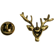 Bassin and Brown Stag Lapel Pin - Vintage Bronze