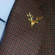 Bassin and Brown Stag Lapel Pin - Vintage Bronze