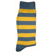 Bassin and Brown Striped Midcalf Socks - Yellow/Grey