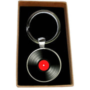 Bassin and Brown Vinyl Disc Key Ring - Red/Black