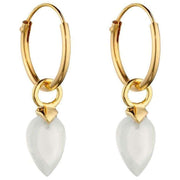 Beginnings April Birthstone Chalcedony Hoop Charms - Yellow Gold/White