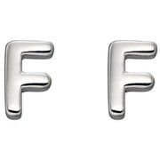 Beginnings F Initial Stud Earrings - Silver