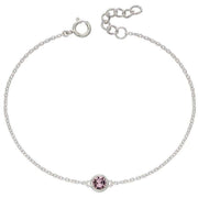 Beginnings June Birthstone Bracelet - Silver/Light Pink