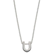 Beginnings U Initial Plain Necklace - Silver