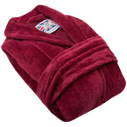 Bown of London Baroness Plain Velour Dressing Gown - Burgundy