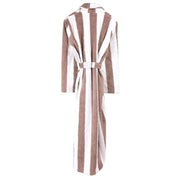 Bown of London Chicago Extra Long Striped Dressing Gown - White/Brown