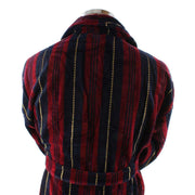 Bown of London Marchand Egyptian Cotton Velour Dressing Gown - Wine/Navy/Gold