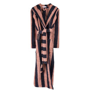 Bown of London Miami Extra Long Hooded Striped Dressing Gown - Black/Brown