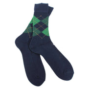 Burlington Preston Argyle Socks - Navy/Green/Dark Green