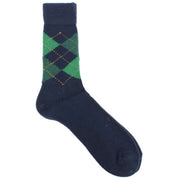 Burlington Preston Argyle Socks - Navy/Green/Dark Green