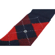 Burlington Preston Argyle Socks - Navy/Red/Burgundy