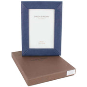 Byron and Brown Florence Slim Classic Leather Photo Frame 6x4 - Blue