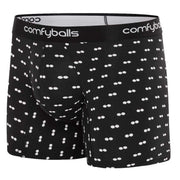 Comfyballs Cotton Long Boxer - Black/White