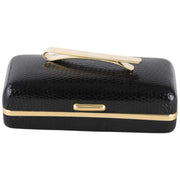 David Van Hagen Diagonal Lined End Tie Slide - Gold