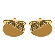David Van Hagen Engraved Cufflinks - Gold