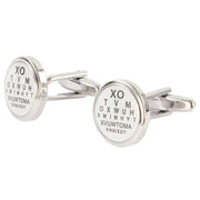 David Van Hagen Eye Test Round Cufflinks - White/Black
