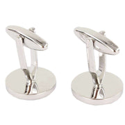 David Van Hagen Eye Test Round Cufflinks - White/Black