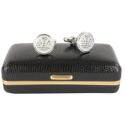 David Van Hagen Eye Test Round Cufflinks - White/Black